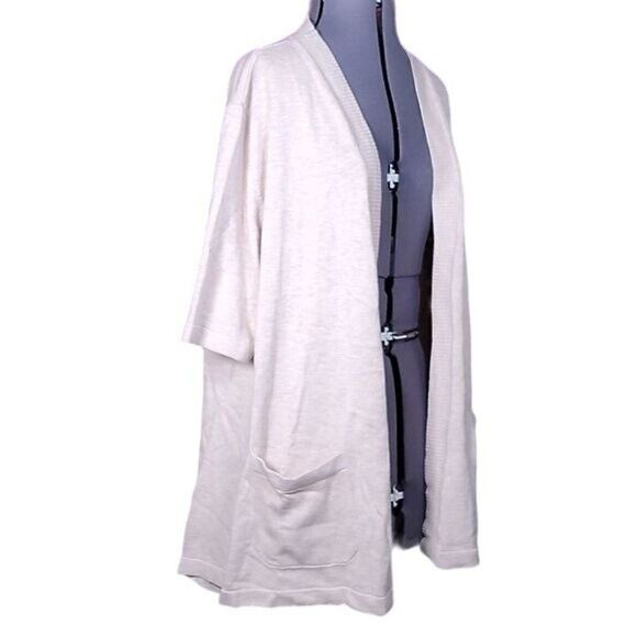 NWOT Isaac Mizrahi Open Front Peplum Cardigan Sz XS - Picture 2 of 12